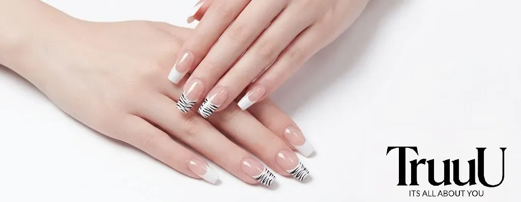 Beautiful natural nail manicure